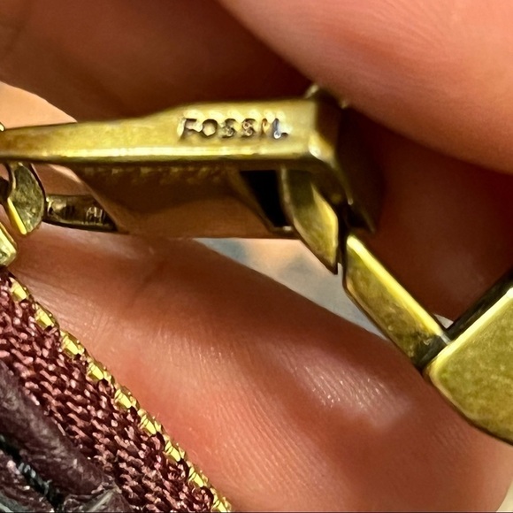 Fossil Leather Wristlet Multi Color Fringed Trim - Picture 4 of 6